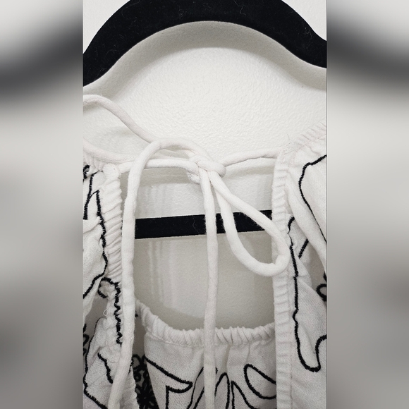 Free People Set Lotus In White Black Combo Size  L Large Cotton $168 NWT - Picture 13 of 15